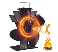 Dancial Ventilador Poele de Madera, Ventilador con Calor con 4 aspas Silenciador para Chimenea Tubo/Estufa de Gas/Registro/Pellet