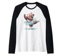 Dancing Bear - Zapatos de Ballet para niñas, diseño de Oso Camiseta Manga Raglan
