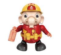 Dancing Elephant Firefighter Toy | ABS+PP+Polystyrene, 300g, 13x12x21cm | Walking Musical Toy with Lights & Sound | Cute Funny Design For Kids, Birthday Gift