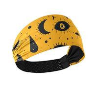 Dancing Eyes - Diadema antideslizante naranja para mujer, a la moda, elástica, ancha, para el pelo de mujer, para ciclismo, voleibol, correr, ciclismo