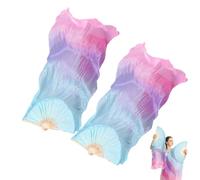 Dancing Hand Fan - Long Gradient Veil, Lightweight Fabric Tool, Elegant Artistic Equipment | Skillful Performance Motion Instructors, Essential Graded Prop for Music Festival Professional Activity