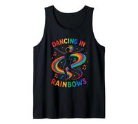 Dancing in Rainbows Joyful Expression, tema de orgullo Camiseta sin Mangas
