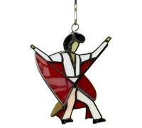 Dancing King Stained Glass Wind Spinners, Kinetic Suncatcher Hanging Art Decor for Window, Garden, Yard, Porch Decorations