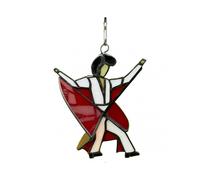 Dancing King Stained Glass Wind Spinners, Kinetic Suncatcher Hanging Art Decor for Window, Garden, Yard, Porch Decorations