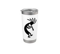 Dancing Kokopelli Southwestern USA Símbolo nativo americano Vaso térmico de acero inoxidable de doble pared