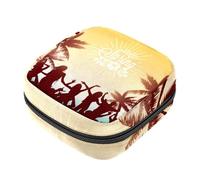 Dancing on The Beach - Kit de primera menstruación para niñas, bolsa menstrual de tampón, soporte para almohadilla de lactancia con cremallera, organizador de servilletas sanitarias