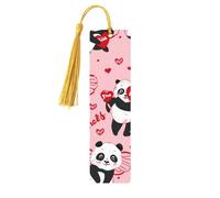 Dancing Panda - Marcapáginas de madera con impresión de doble cara, 5 piezas, regalos para mujeres para amantes de los libros, accesorios geniales para cuadernos, regalos de cumpleaños para hombres