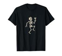 Dancing Skeleton Cocktail Retro Halloween Humor Camiseta