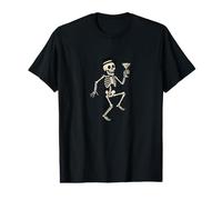 Dancing Skeleton Cocktail Retro Halloween Humor Camiseta gráfica económica