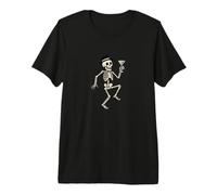 Dancing Skeleton Cocktail Retro Halloween Humor Camiseta Premium