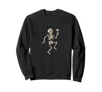 Dancing Skeleton Cocktail Retro Halloween Humor Sudadera