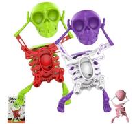 Dancing Skeleton Toy, 3D Printed Taste Desk Decor Rotating Spring to Provide Power, Walkable Cute Funny for (C+D)