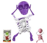 Dancing Skeleton Toy, 3D Printed Taste Desk Decor Rotating Spring to Provide Power, Walkable Cute Funny for (D)