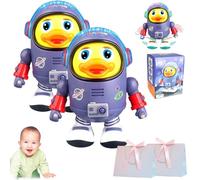 Dancing Space Duck Toy, Electric Musical Dancing Duck Robot Toy, Learning Activities with Lights and Sounds Wiggling Robot, Dancings Ducks, Interactive Educational Gift for Boys & Girls (2pcs)
