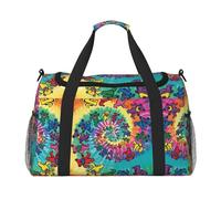 Dancing Thanksgiving Bear - Bolsa de viaje grande reutilizable, bolsa de compras para vacaciones, bolsa deportiva con correa cruzada ajustable, color negro, talla única
