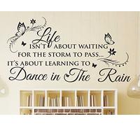 Dancing Wall In The Rain Quotes La vida no se trata de esperar Calcomanías de vinilo Sala de estar Dormitorio Decoración para el hogar Calcomanías de pared, No.1 Black,57x30cm