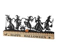 Dancing Witch Advent, Moving Halloween Decoration, Animated Table Centerpiece, Spooky Seasonal Figurine, Witch Home Decor for Fireplace, Bedroom, Desktop, Collectors, Wood + Metal