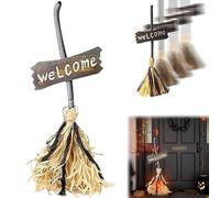 Dancing Witch Broom,Animated Light up Moving Broomstick with Spooky Sounds,Haunted Dancing Broom for Indoor Outdoor Porch Halloween Party Decorations
