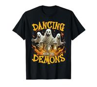 Dancing with The Demons Halloween Music Lover Musician Camiseta gráfica económica