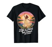 Dancing Woman Sunset Meadow Blissful Apparel Camiseta