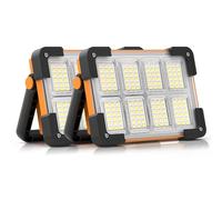 Dancingboar Foco LED Recargable Solar, 4 Modos Luz LED Recargable de Exterior, Impermeable Luz de Trabajo Portátil para Camping, Jardín, Pesca, Garaje, Emergencia(2 unidads)