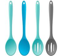 Dandat 4 cucharas de silicona antiadherentes para mezclar, resistentes al calor, cucharas de silicona para servir, cocinar y hornear para mezclar hornear, servir y remover la cocina (estilo novedoso)