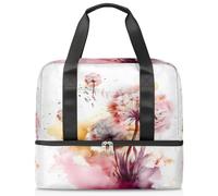 Dandelion Art Flower Sports Duffle Bag for Women Men Boys Kirls, 21 L Weekend Overnight Bags Wet Seperated Tote Bag for Travel Gym Yoga, color, 21L, Organizador de bolsas