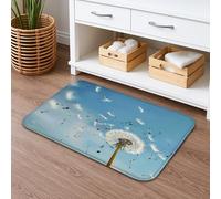 Dandelion Breeze - Tapete de baño de secado rápido, suave, floral, absorbente, antideslizante, de espuma viscoelástica, lavable, para decoración de baño, 40.6 x 61.0 cm