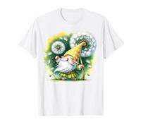 Dandelion Flower Graphic For Women Cute Gardening Mom Gnome Camiseta