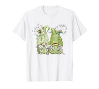 Dandelion Flower Pattern For Women with Funny Garden Gnomes Camiseta gráfica económica