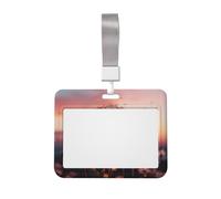 Dandelion in The Sunset - Soporte para tarjetas de identificación con cordón separable, funda protectora horizontal para tarjetas de identificación para oficina, funda de plástico duro con ventana