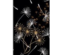 Dandelion Wishing Flowers Notebook Black Edition: Elegant Journal for Dreams, Goals, and Creative Inspiration 150 pages A6
