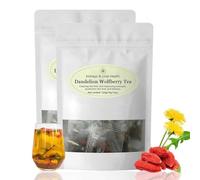 Dandelion Wolfberry Tea, Dandelion Wolfberry Tea Organic -Seven Herbal Ingredients Natural Blend, Kidneys & Liver Health Tea 120g per Pack (2Bag)