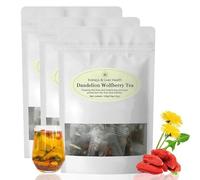 Dandelion Wolfberry Tea, Dandelion Wolfberry Tea Organic -Seven Herbal Ingredients Natural Blend, Kidneys & Liver Health Tea 120g per Pack (3Bag)