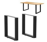 DanDiBo 2 patas de mesa de metal negro, 72 x 80 cm, altura regulable, patas de mesa 96660, patas para muebles, patas de mesa de comedor (72 x 80 cm)