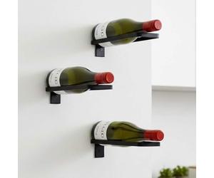 DanDiBo Botellero de pared de metal negro, juego de 3 botelleros 96714