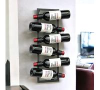 DanDiBo Botellero Vino Pared de Metal Negro para 6 Botellas, Diseño Moderno