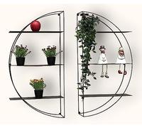 DanDiBo Estantería de pared redonda de metal negro 96460 para pared, 80 cm, moderna, decoración de pared
