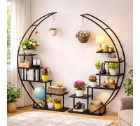 DanDiBo Estantería para flores de interior de 170 cm de alto, metal negro, redondo, 96586, escalera, grande, semicircular, soporte para plantas, diseño moderno