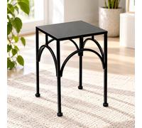 DanDiBo Soporte para flores de metal negro rectangular 96449 M 33 cm soporte para plantas, taburete para flores, mesa auxiliar, taburete moderno (altura 33 cm/M)