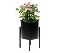 DanDiBo Taburete para flores con maceta, de metal, negro, 32 cm, 96153