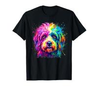 Dandie Dinmont Terrier Colorido Perro Retrato Camiseta