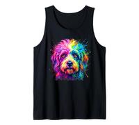 Dandie Dinmont Terrier Colorido Perro Retrato Camiseta sin Mangas