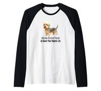 Dandie Dinmont Terrier Dog Todo sobre Esa Vida Topknot Camiseta Manga Raglan