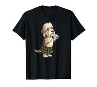 Dandie Dinmont Terrier Perro Taza Café Escocia Bandera Camiseta