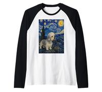 Dandie Dinmont Terrier Perro Van Gogh Noche Estrellada Camiseta Manga Raglan