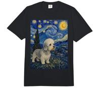 Dandie Dinmont Terrier Perro Van Gogh Noche Estrellada Comfort Colors Adult Heavyweight T-Shirt