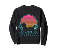 Dandie Dinmont Terrier Vintage 80s Vaporwave Aesthetic Dog Sudadera
