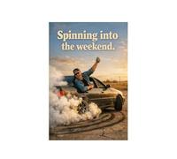 Dando Vueltas Hacia El Fin De Semana Letreros De Estaño Impermeable Letrero De Lata Vintage Placa Metálica Para Cocina Taller Salón 20X30Cm