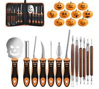 DanDun tallado de calabaza conjunto de 13 piezas, de acero inoxidable de alta resistencia herramienta de talla para Halloween con bolsa de transporte, fácil de tallar decoraciones de calabaza de Hallo